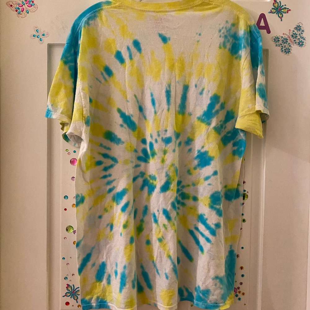 Handmade Yellow and Blue Tie Dye Shirt